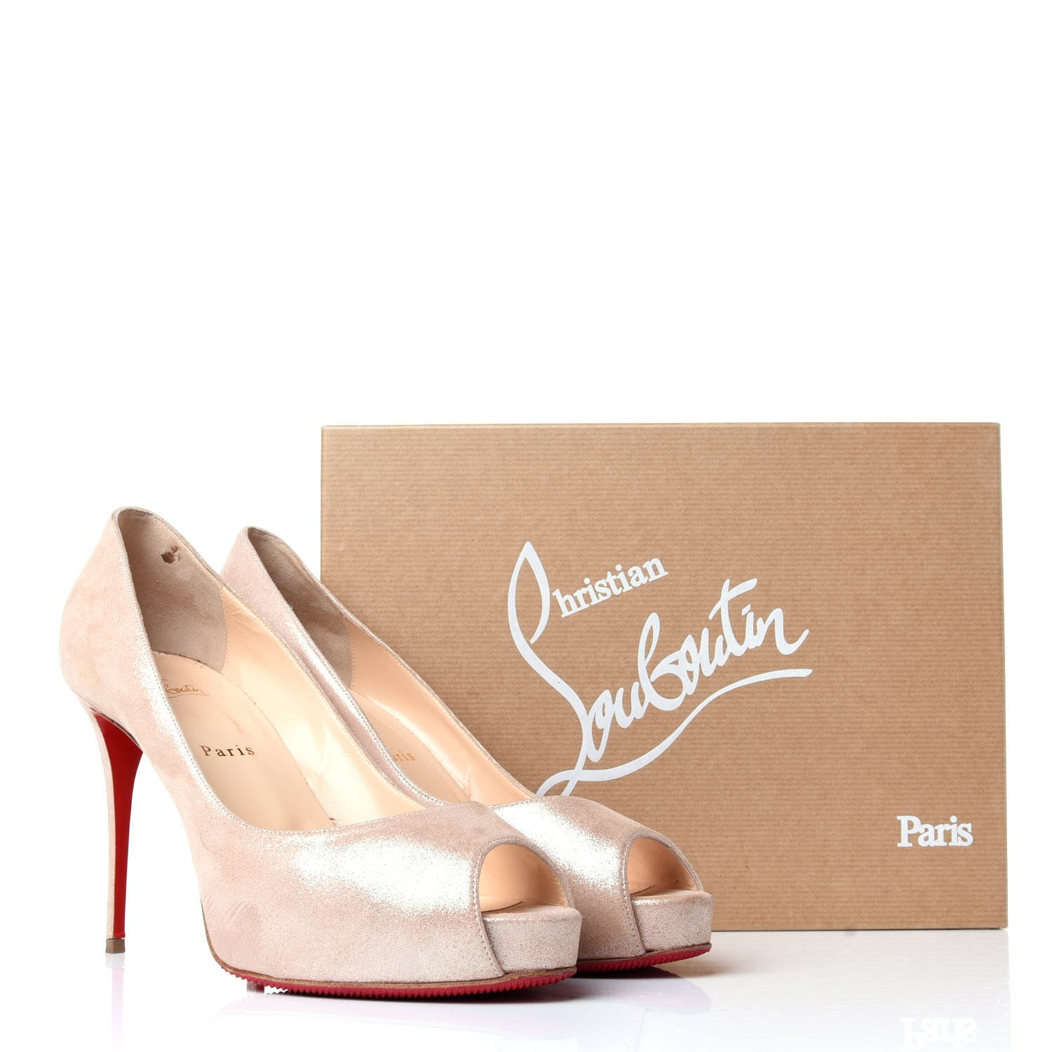 Christian Louboutin Suede Lame New Very Prive 100 Pumps 40 Poudre 11 of 11