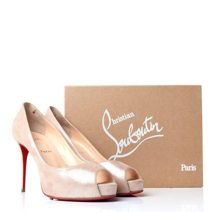 Christian Louboutin Suede Lame New Very Prive 100 Pumps 40 Poudre 11 of 11