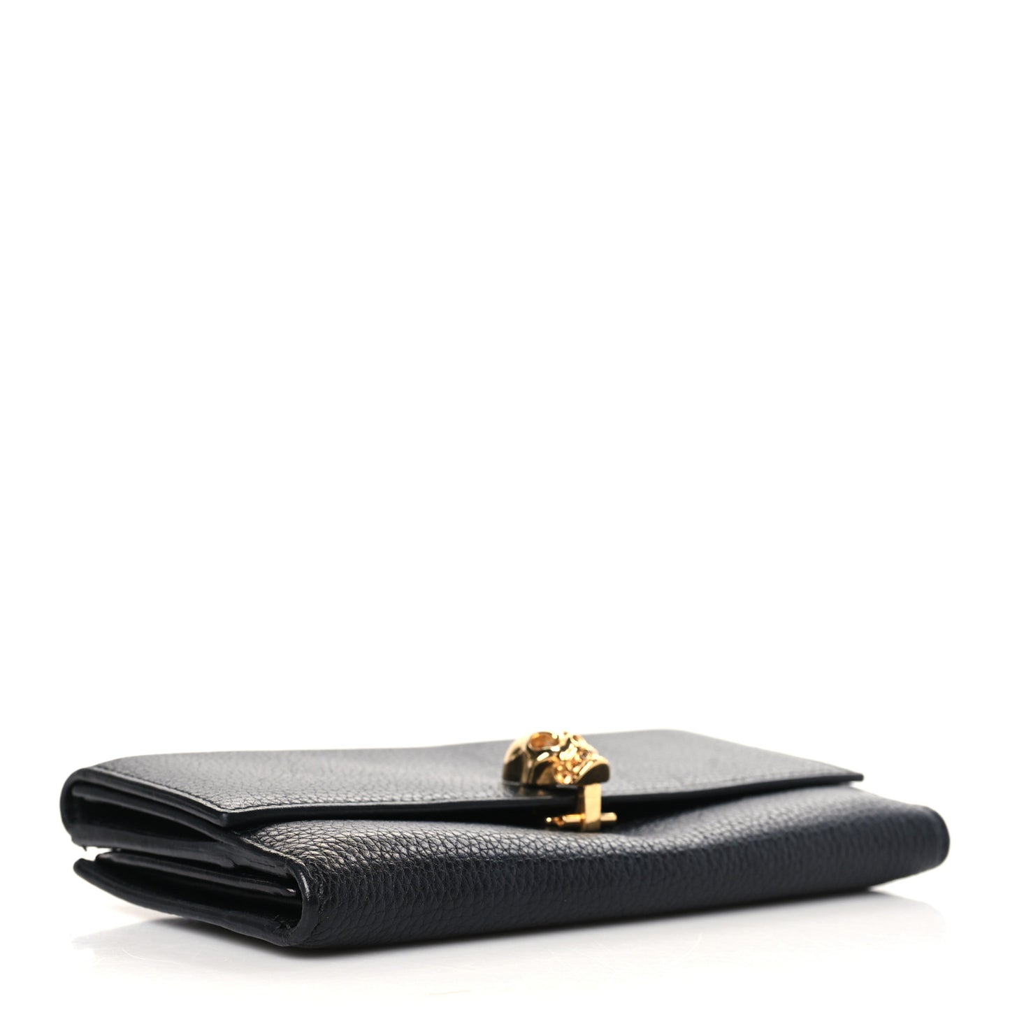 Calfskin Skull Continental Wallet Black