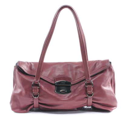 Prada Leather Easy Foldover Pushlock Satchel Purple 1 of 8