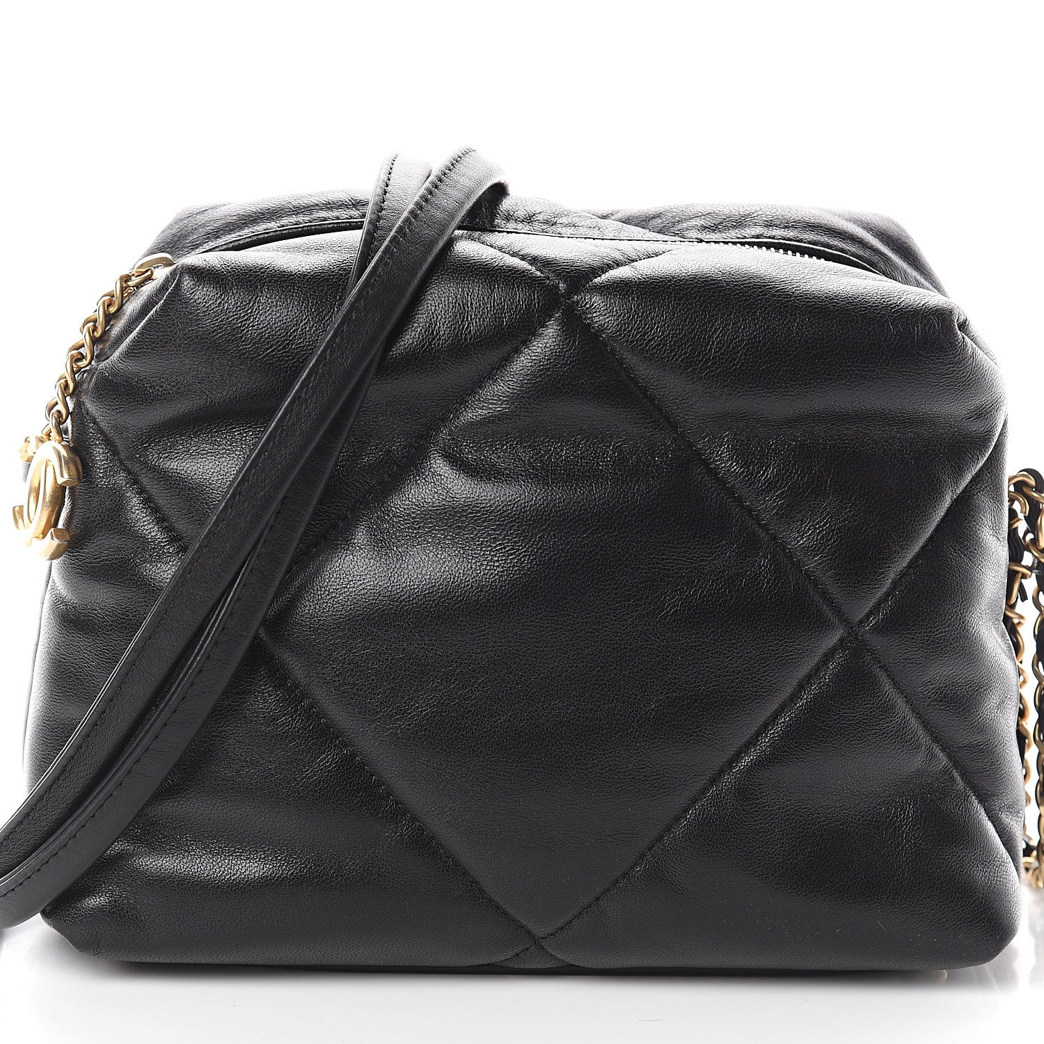 Chanel Lambskin Quilted Small Bowling Bag Black 7 of 9