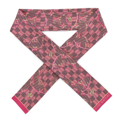 Louis Vuitton Silk Monogram Damier Pop Print Bandeau Pink 1 of 3