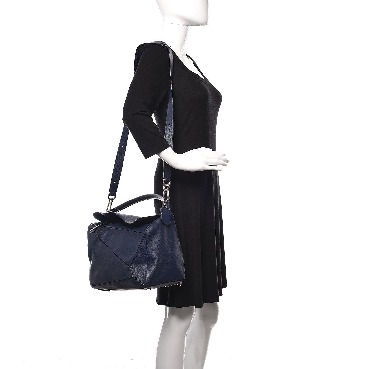 Loewe Calfskin Large Puzzle Bag Deep Blue 2 of 10