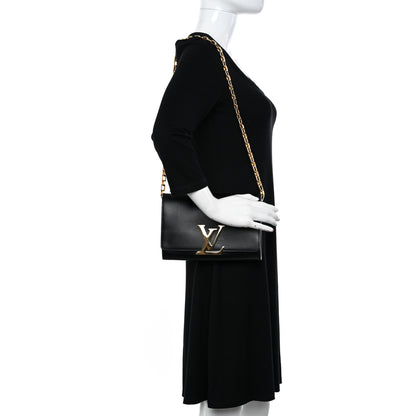 Louis Vuitton Calfskin Chain Louise MM Black 2 of 13
