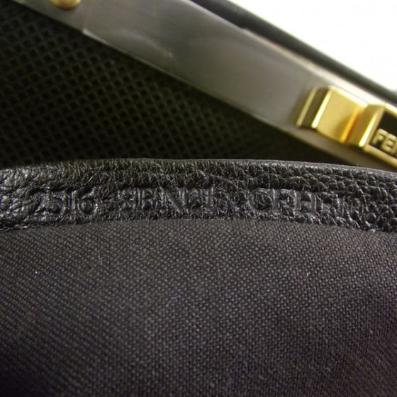 Goatskin Large Peekaboo Iconic Satchel Black