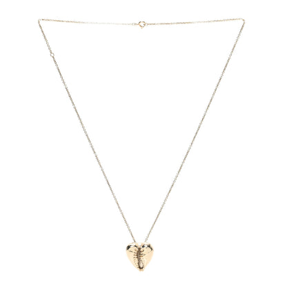Saint Laurent Metal Cowrie Shell Heart Necklace Gold 3 of 4