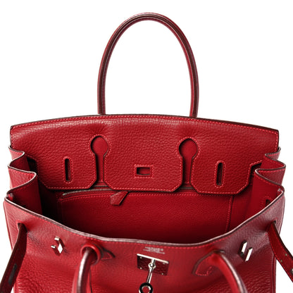 Hermes Taurillon Clemence Birkin 30 Rouge Vif 17 of 39