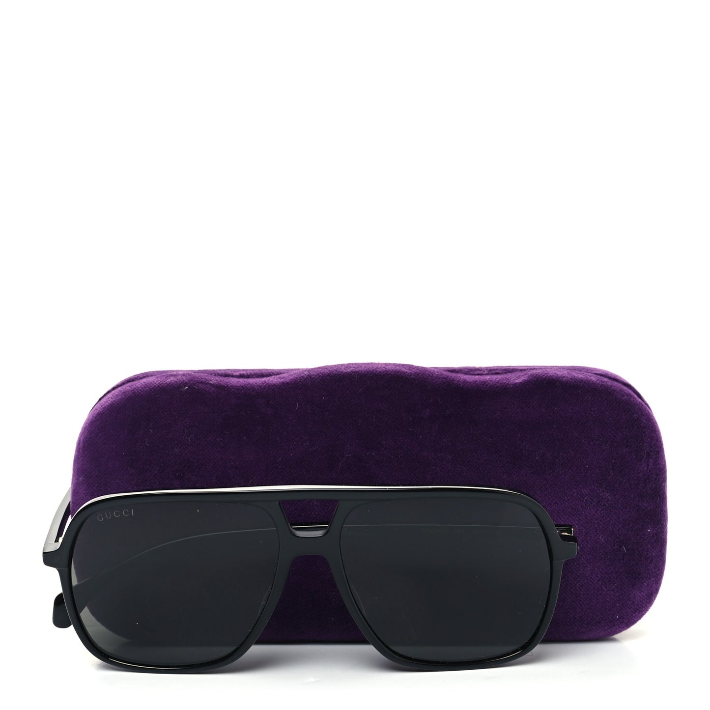Acetate Brow Bar Aviator Sunglasses GG0545S Black
