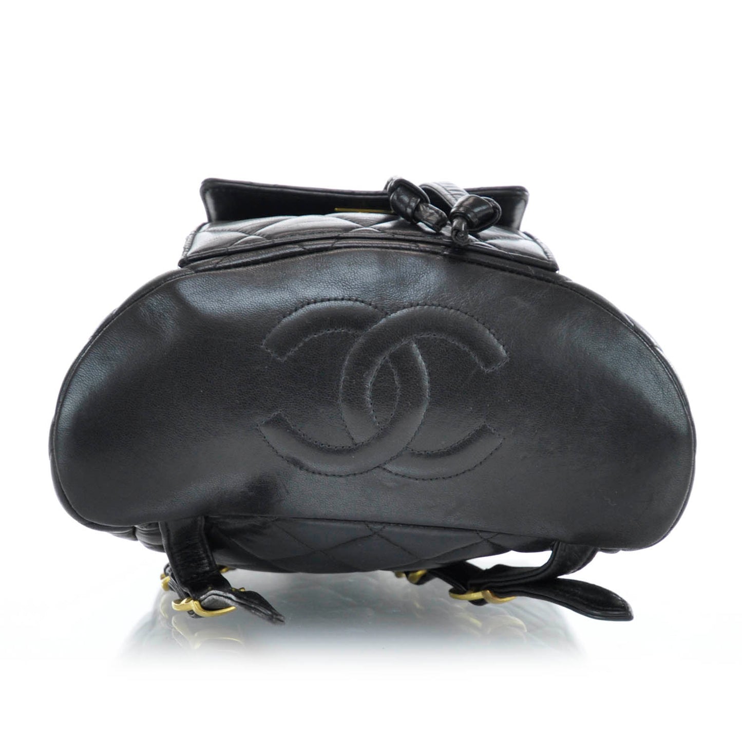 Lambskin Quilted Backpack Black
