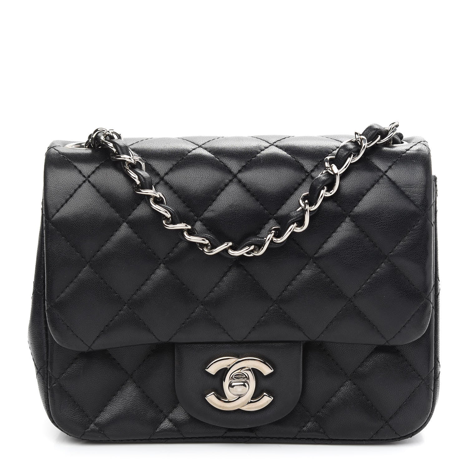 Chanel Lambskin Quilted Mini Square Flap Black 1 of 9