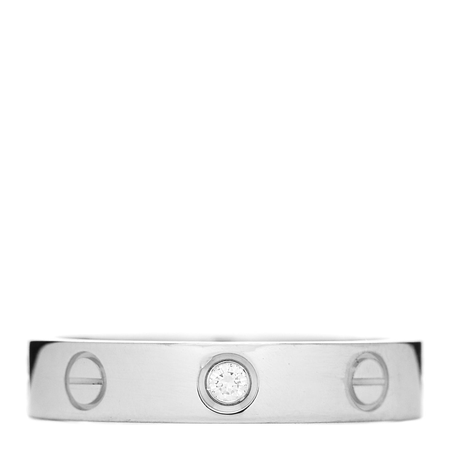 18K White Gold Diamond 4mm LOVE Wedding Band Ring 53 6.5