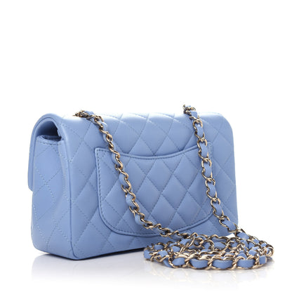 Chanel Lambskin Quilted Mini Rectangular Flap Light Blue 3 of 10