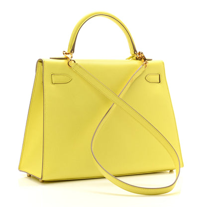 Hermes Epsom Kelly Sellier 32 Lime 3 of 11
