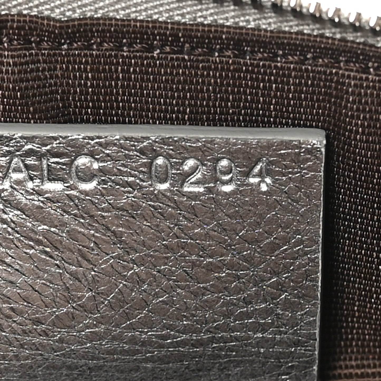 Metallic Calfskin 4G Liquid Pouch Silver