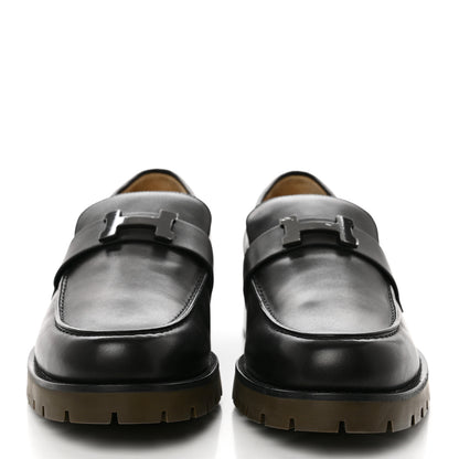 Hermes Calfskin Mens Gregoire Loafers 45 Black 2 of 9
