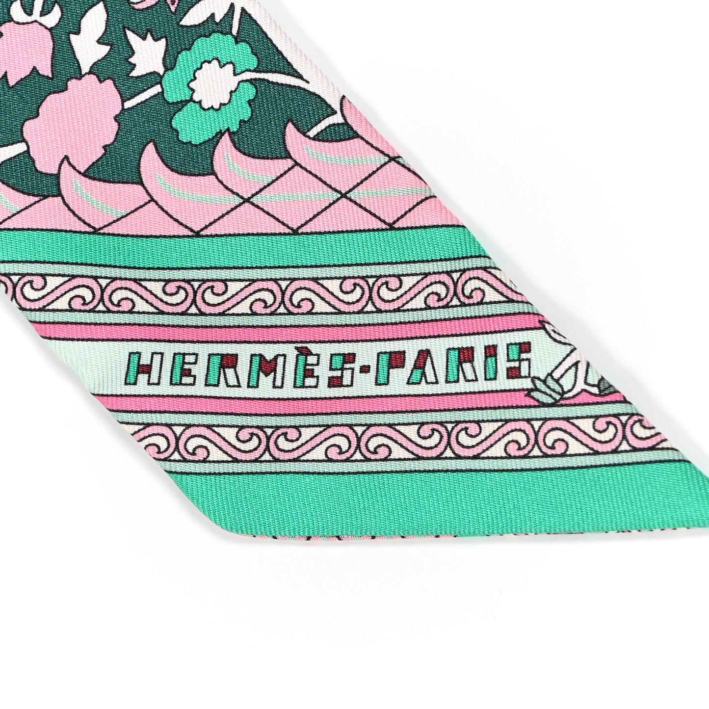 Silk Tapis Persans Twilly Lagon Vert Rose