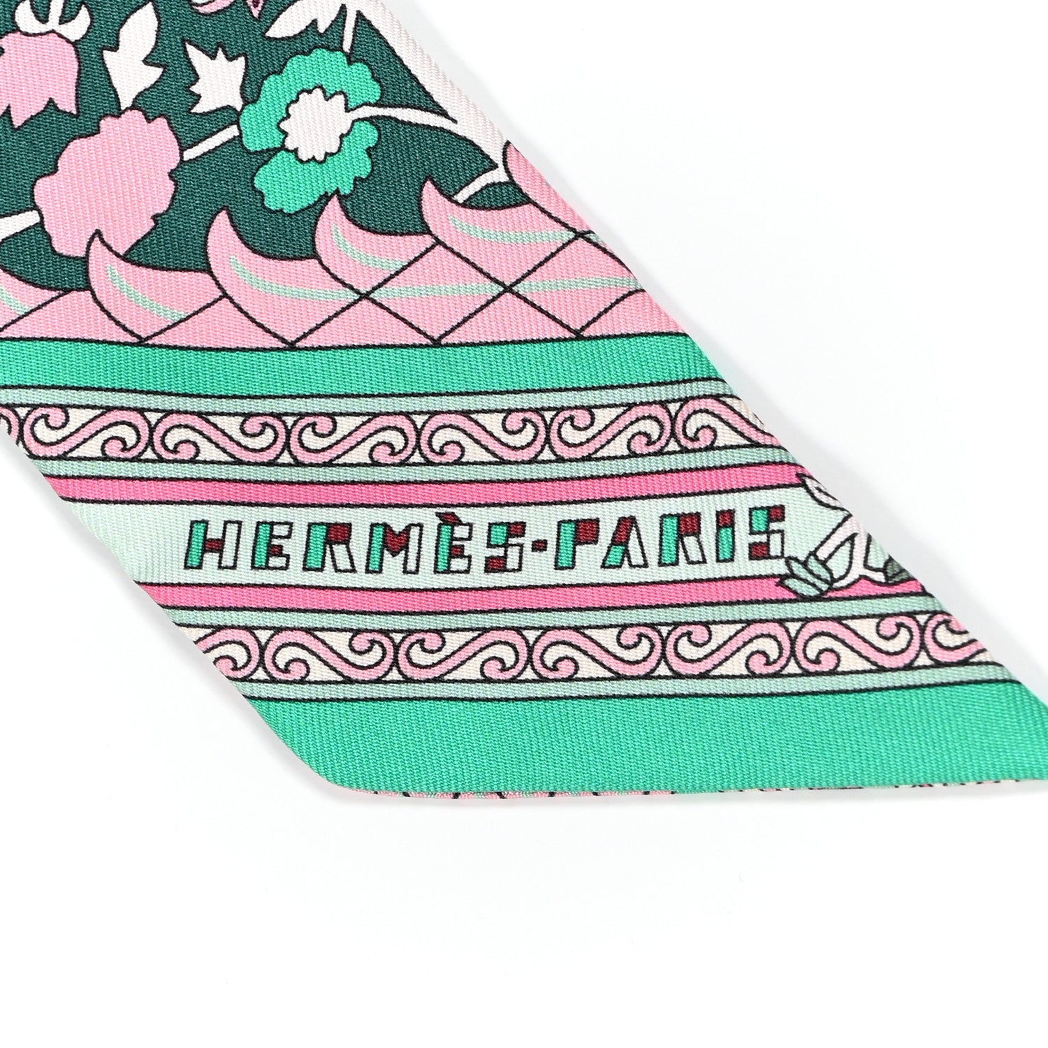 Hermes Silk Tapis Persans Twilly Lagon Vert Rose 2 of 7
