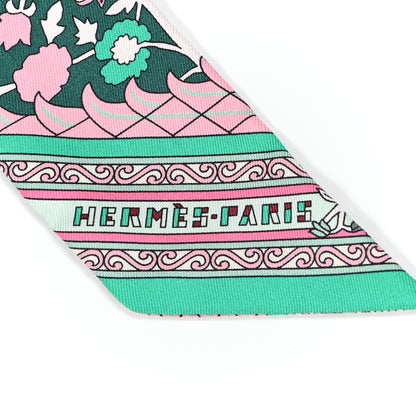 Hermes Silk Tapis Persans Twilly Lagon Vert Rose 2 of 7