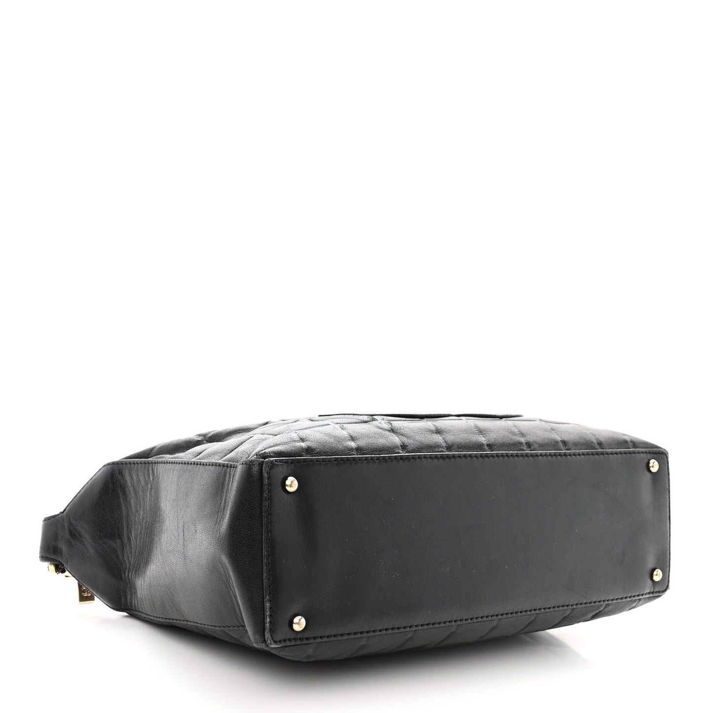 Lambskin Quilted Medium Chocolate Bar Shoulder Bag Black