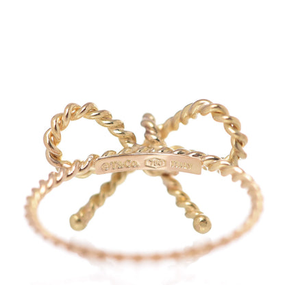 Tiffany 18K Yellow Gold Twist Bow Ring 53.5 6.5 4 of 6