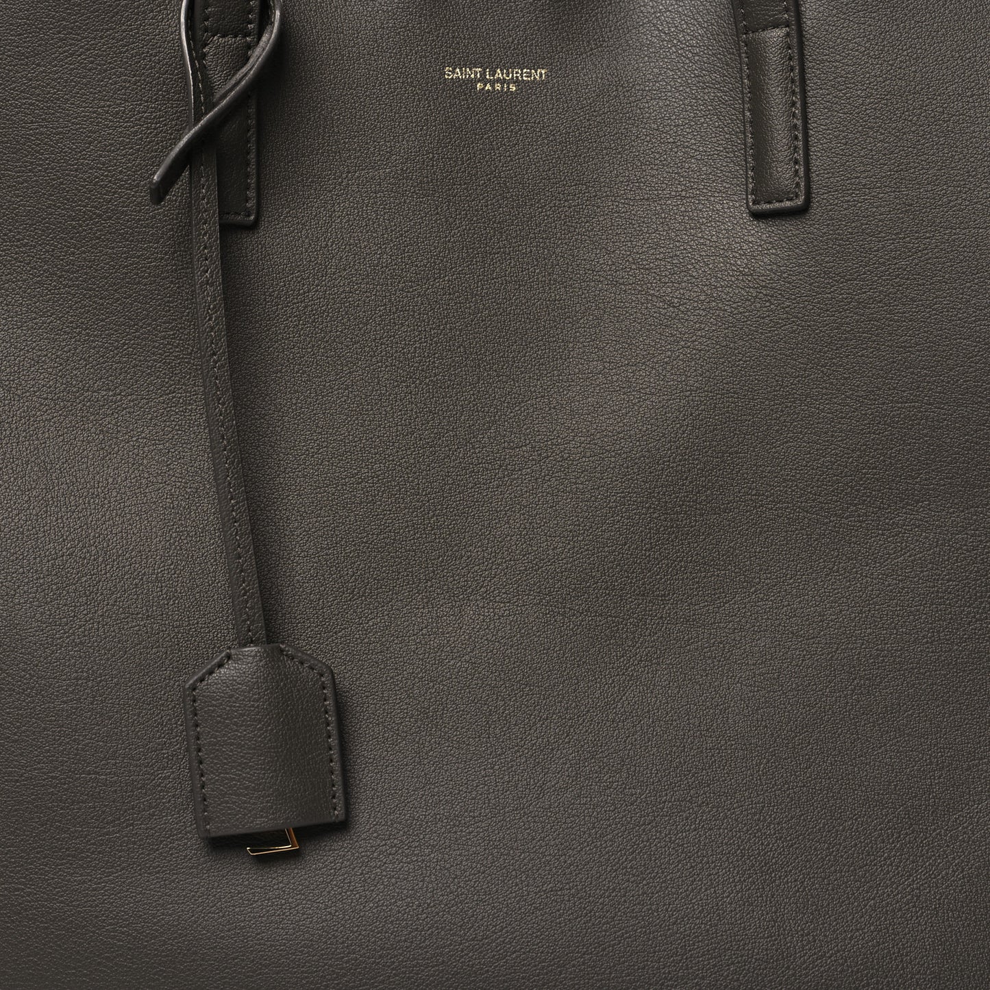 SAINT LAURENT Calfskin Large Shopping Tote Pebble