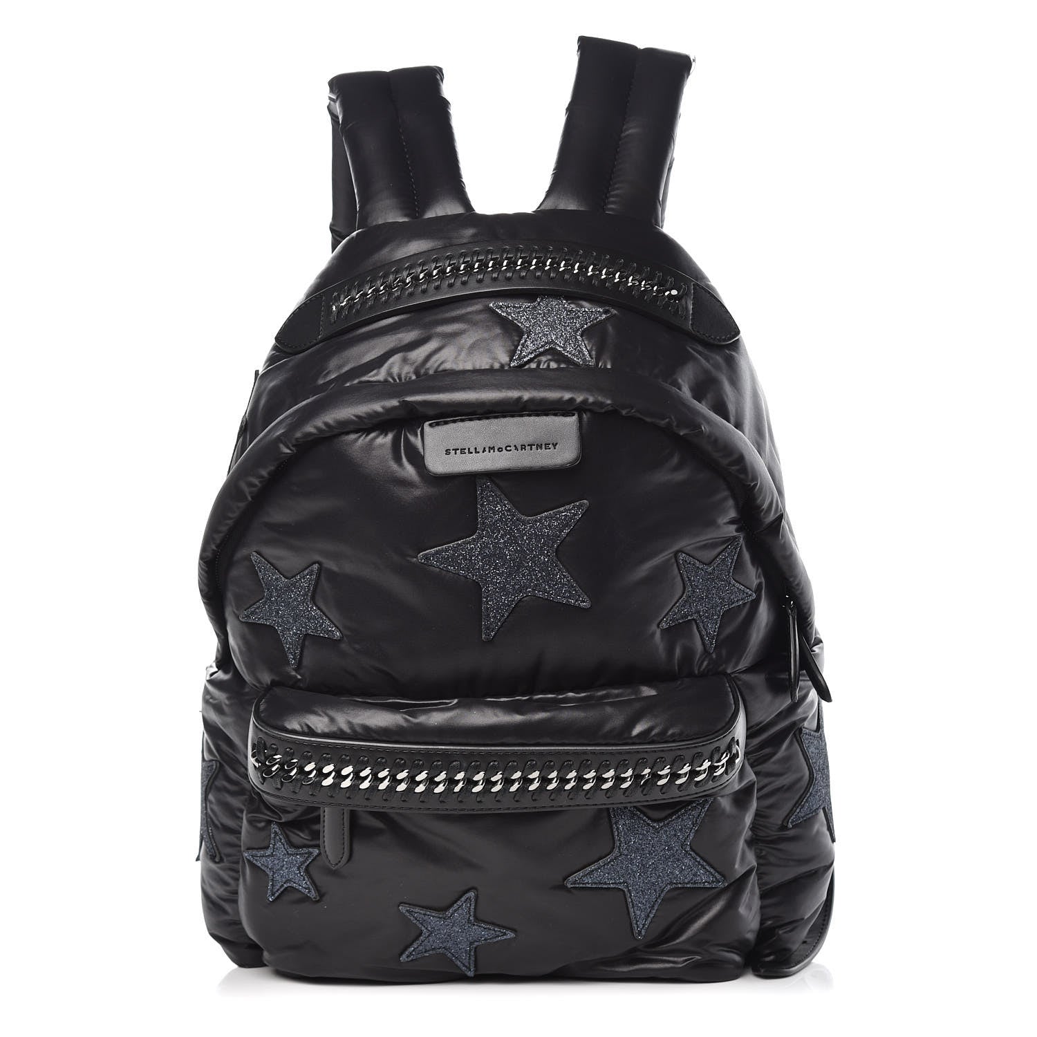 Stella McCartney Polyamide Falabella Go Glitter Stars Backpack Black 1 of 7