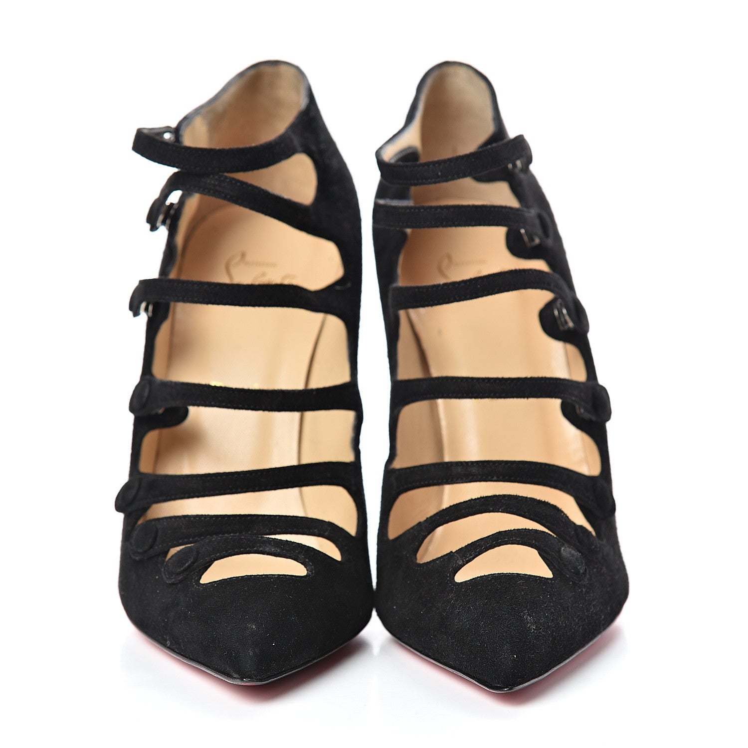 Christian Louboutin Suede Viennana 120 Strappy Booties 40 Black 2 of 12