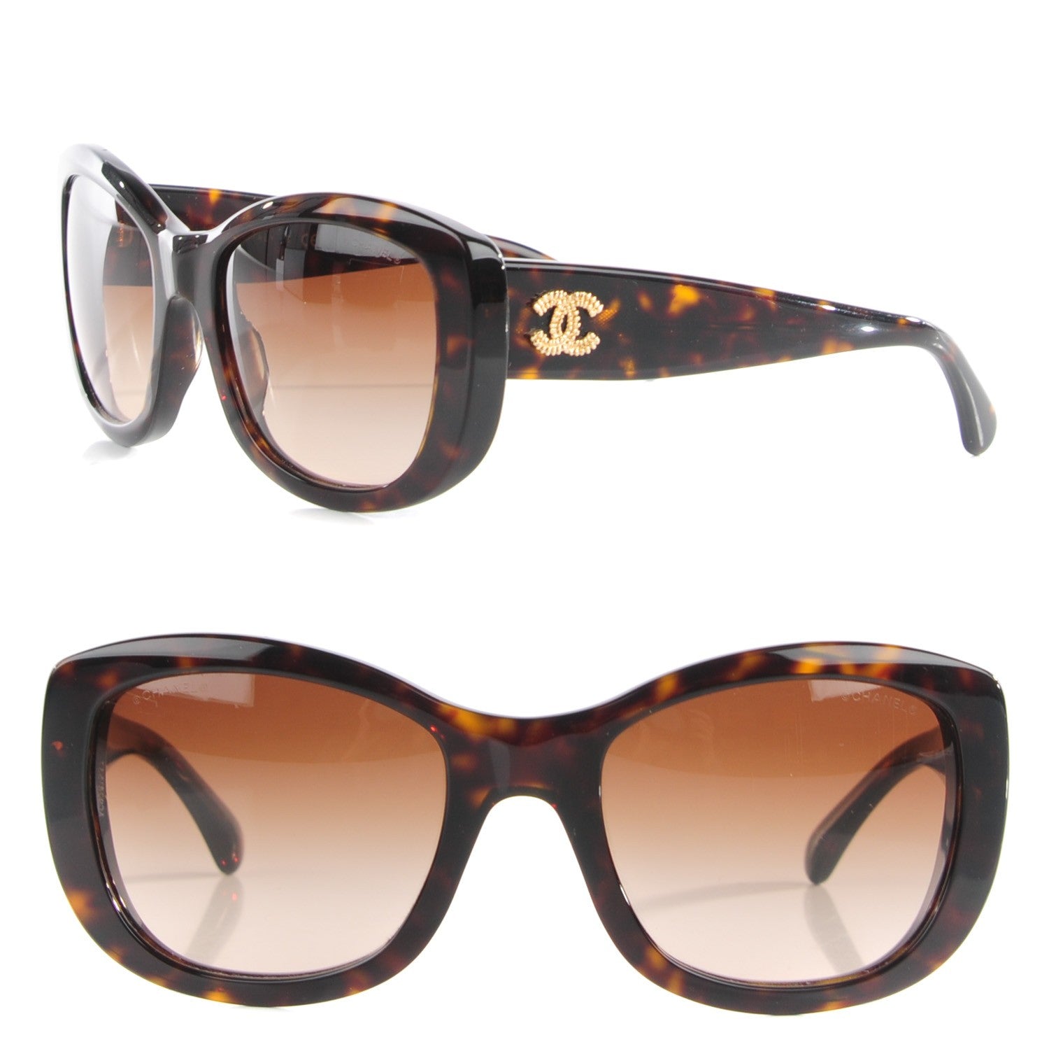 Chanel Tortoise Shell CC Sunglasses 5239 1 of 10