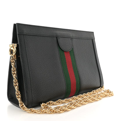 Gucci Calfskin GG Web Small Ophidia Chain Shoulder Bag Black 2 of 10
