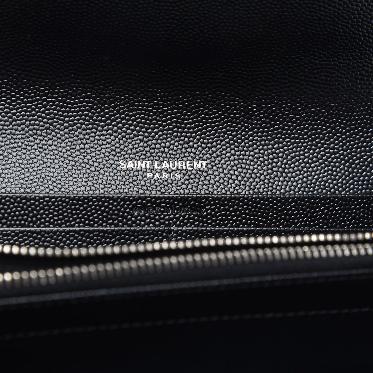 Grain De Poudre Matelasse Chevron Monogram Flap Wallet Black