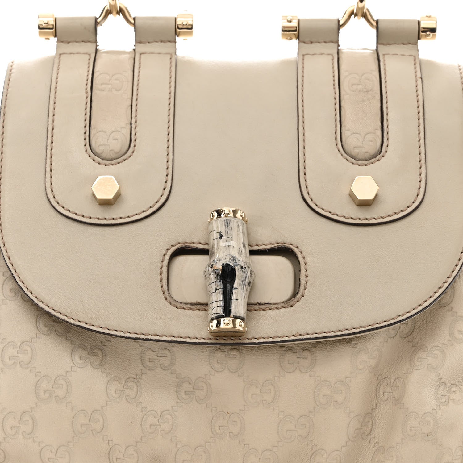 Gucci Guccissima Pop Bamboo Top Handle Tote Off White 8 of 28