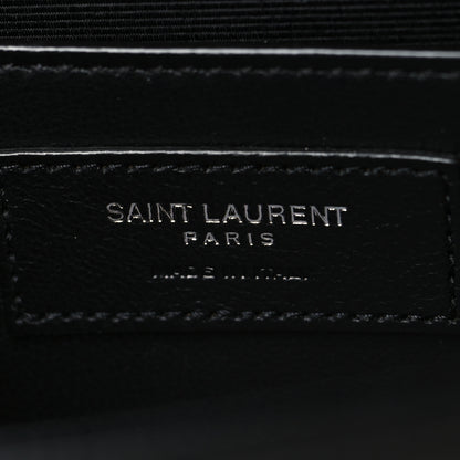 Saint Laurent Grain De Poudre Medium Classic Monogram Kate Satchel Black 6 of 9