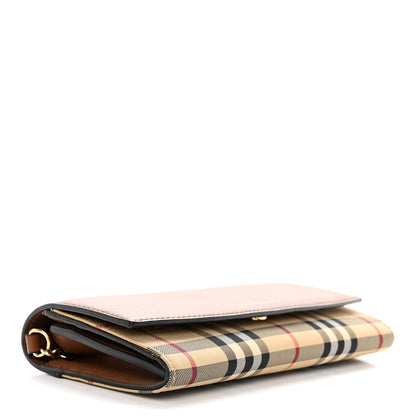 Burberry Calfskin Horseferry Check Henley Wallet On Chain Tan 3 of 13