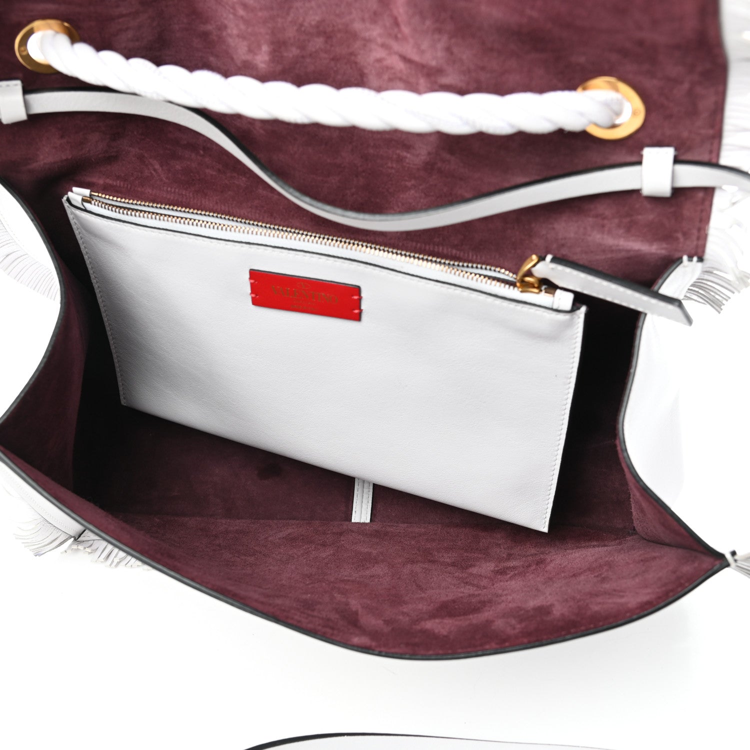 Valentino Garavani Calfskin The Rope Crossbody Bag White 5 of 9
