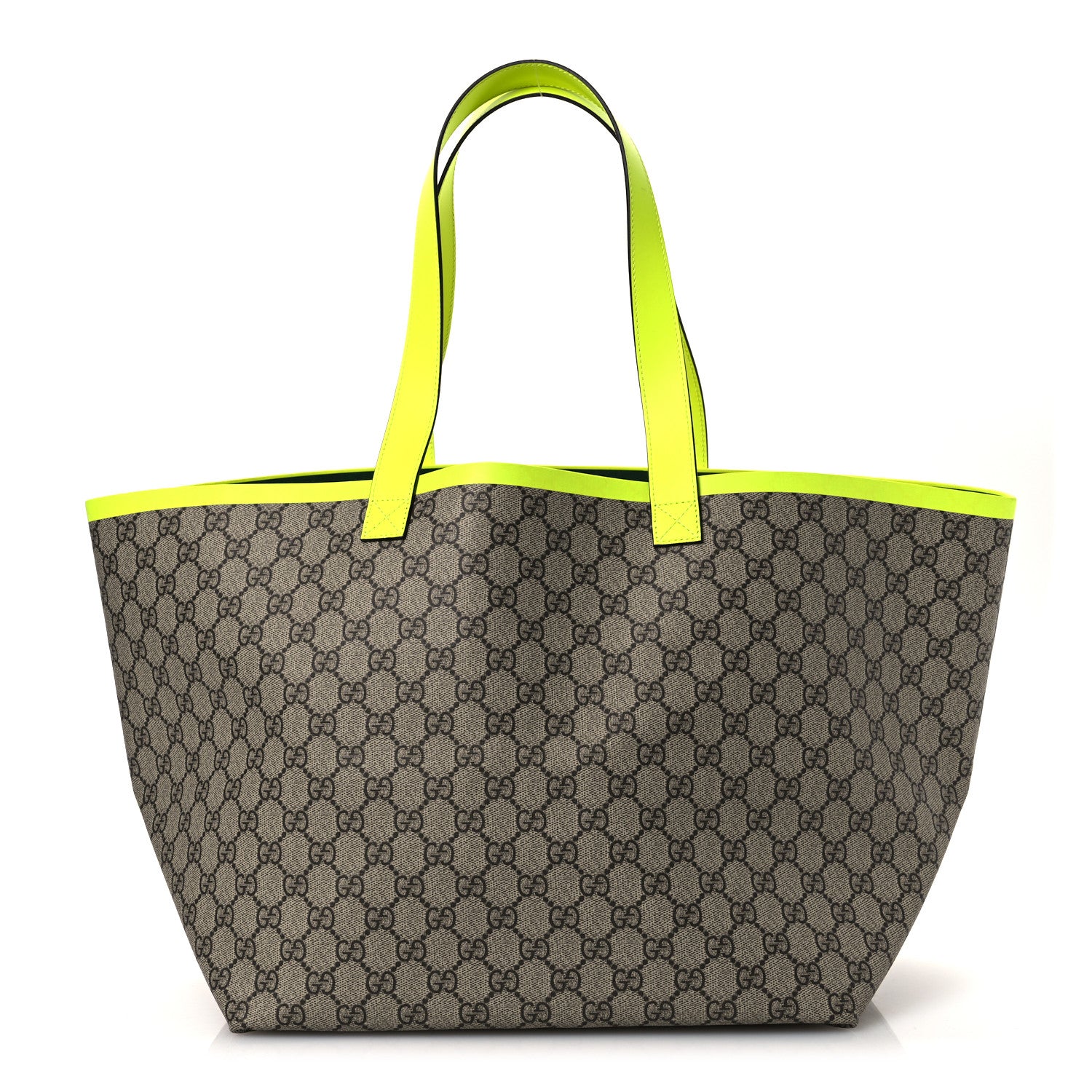 Gucci GG Supreme Monogram Totissima Shopping Tote Ebony Beige Yellow 1 of 10
