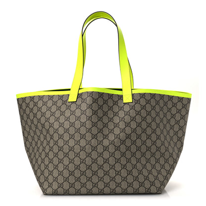 Gucci GG Supreme Monogram Totissima Shopping Tote Ebony Beige Yellow 1 of 10