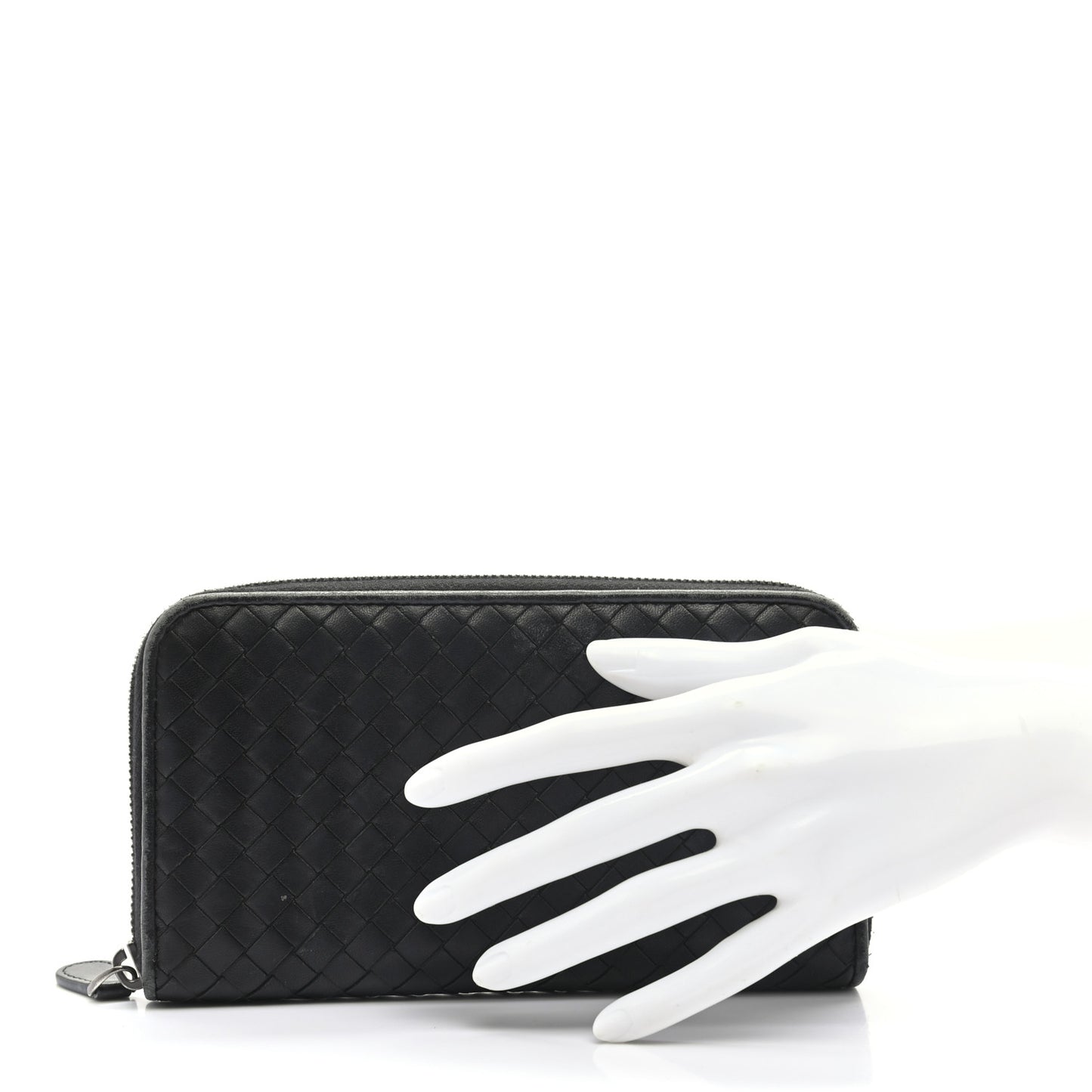 Nappa Intrecciato Zip Around Wallet Black