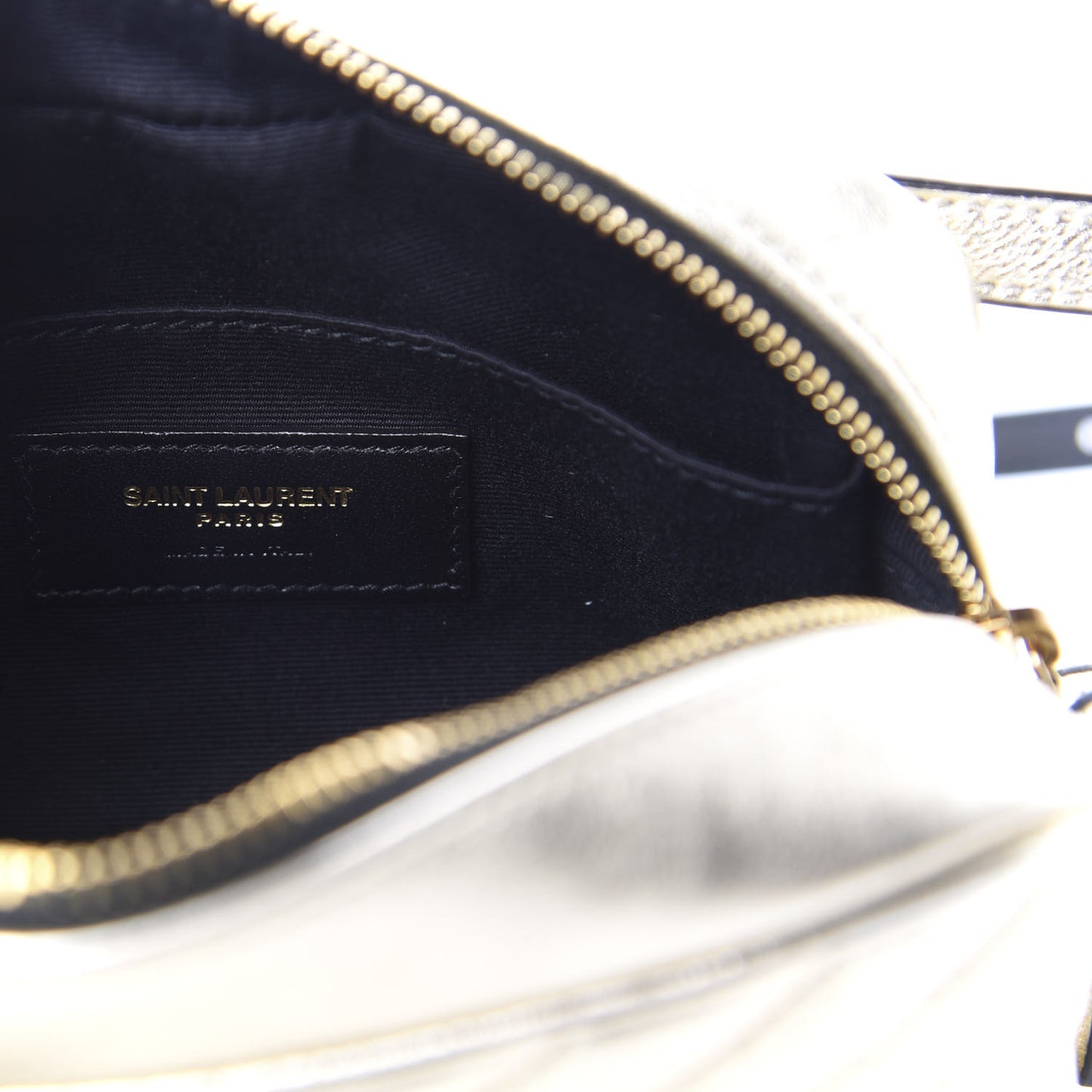 Metallic Calfskin Matelasse Monogram Lou Belt Bag Platino