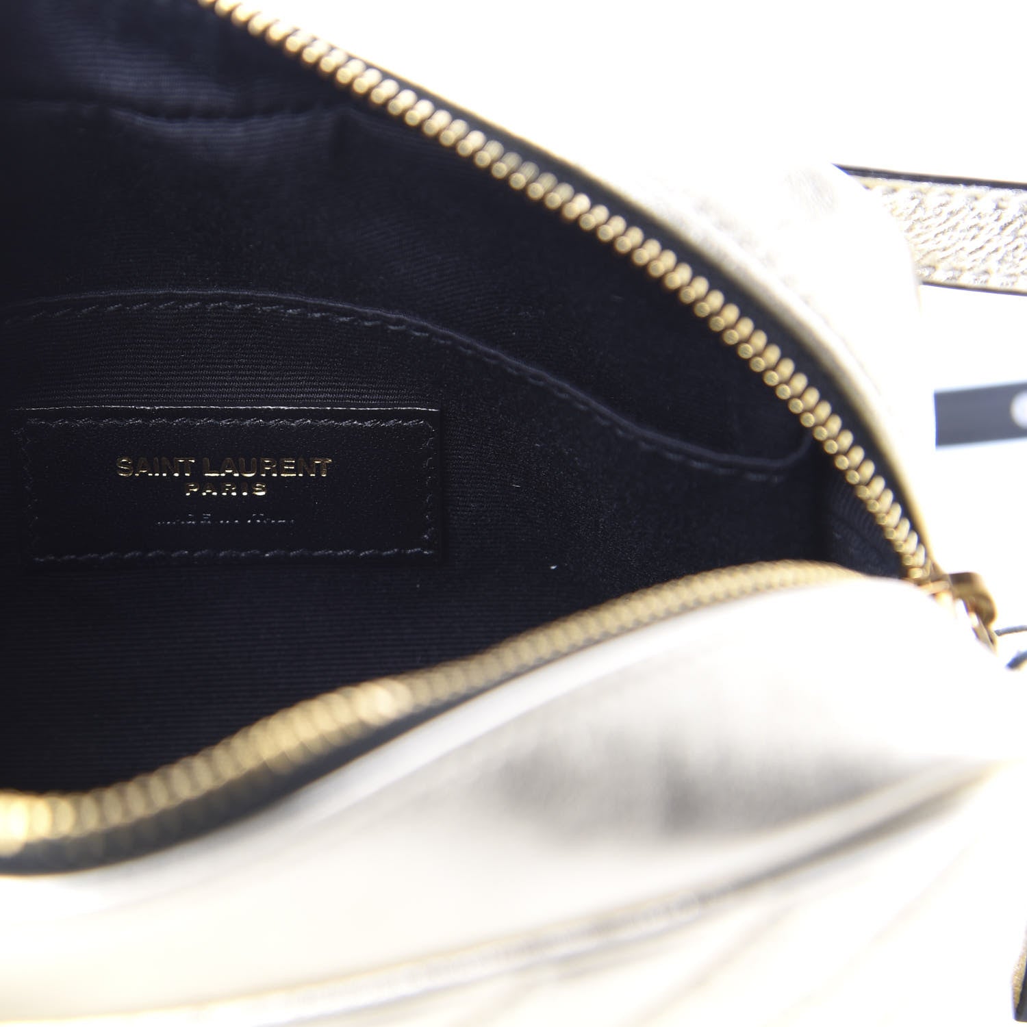 Saint Laurent Metallic Calfskin Matelasse Monogram Lou Belt Bag Platino 8 of 10
