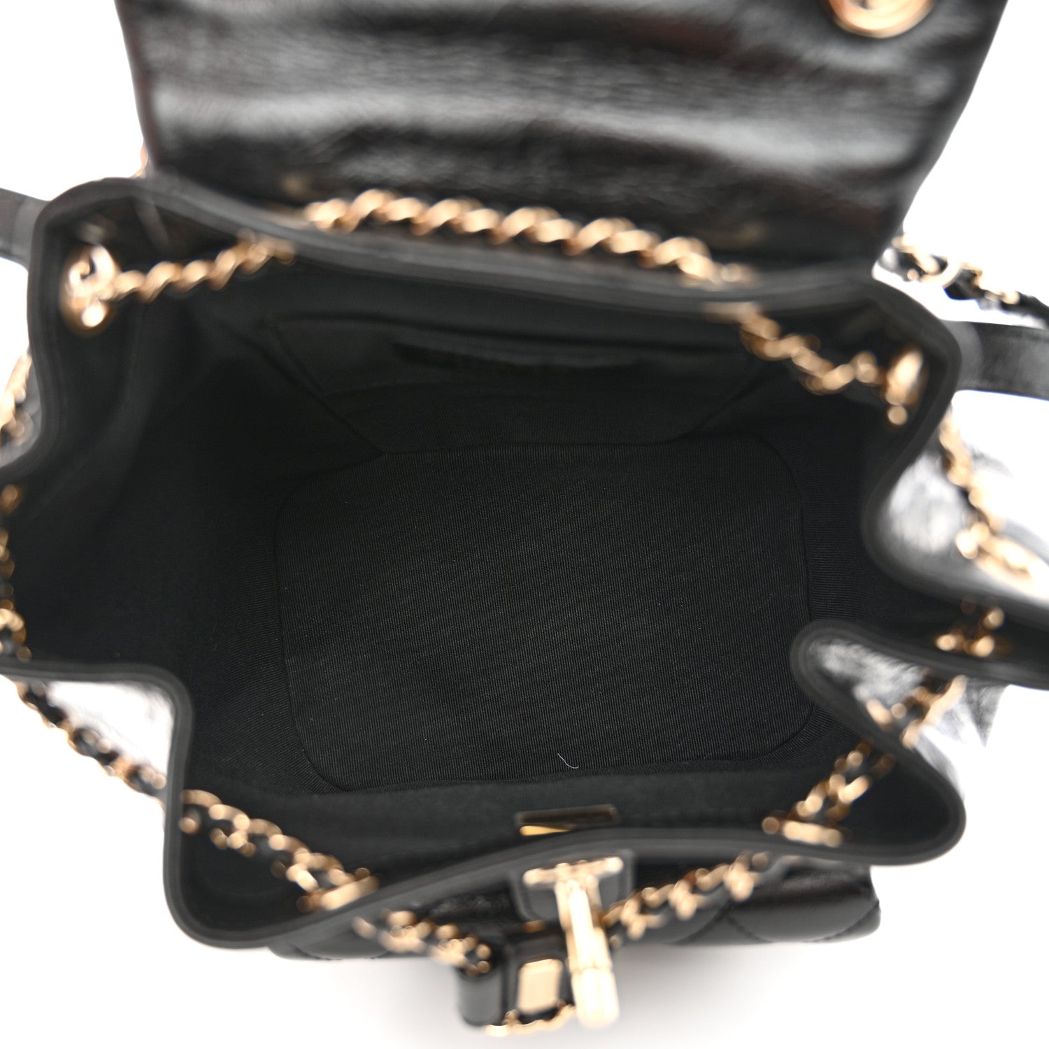 Chanel Lambskin Quilted Small Duma Drawstring Backpack Black 5 of 10