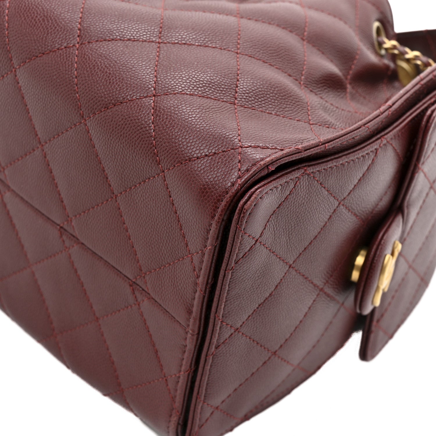 Chanel Caviar Quilted Small Chanel 25 Handbag Burgundy 11 of 15