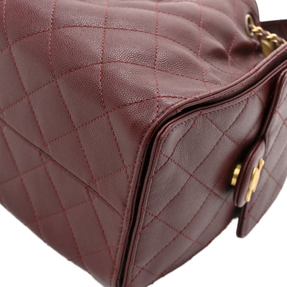 Chanel Caviar Quilted Small Chanel 25 Handbag Burgundy 11 of 15