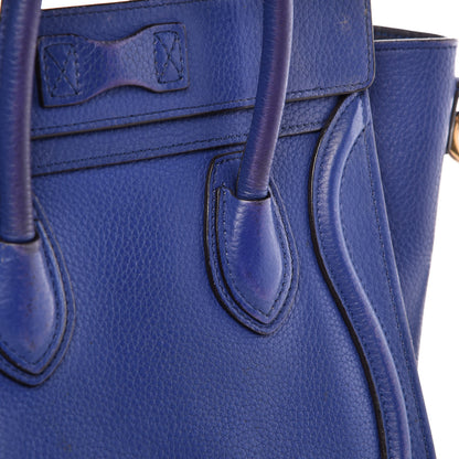 Celine Drummed Calfskin Nano Luggage Indigo 12 of 26