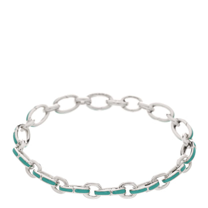 Tiffany Sterling Silver Enamel Clasping Link Bracelet Blue 1 of 3