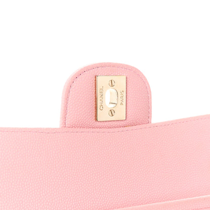Chanel Caviar Flat Chevron Quilted Medium Double Flap Pink 6 of 11