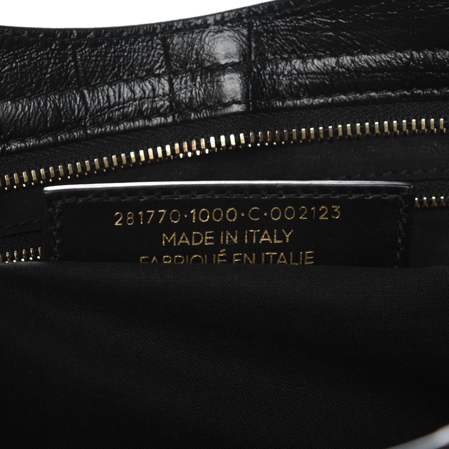 Balenciaga Calfskin Crocodile Embossed Giant 12 Gold Hardware City Black 8 of 8