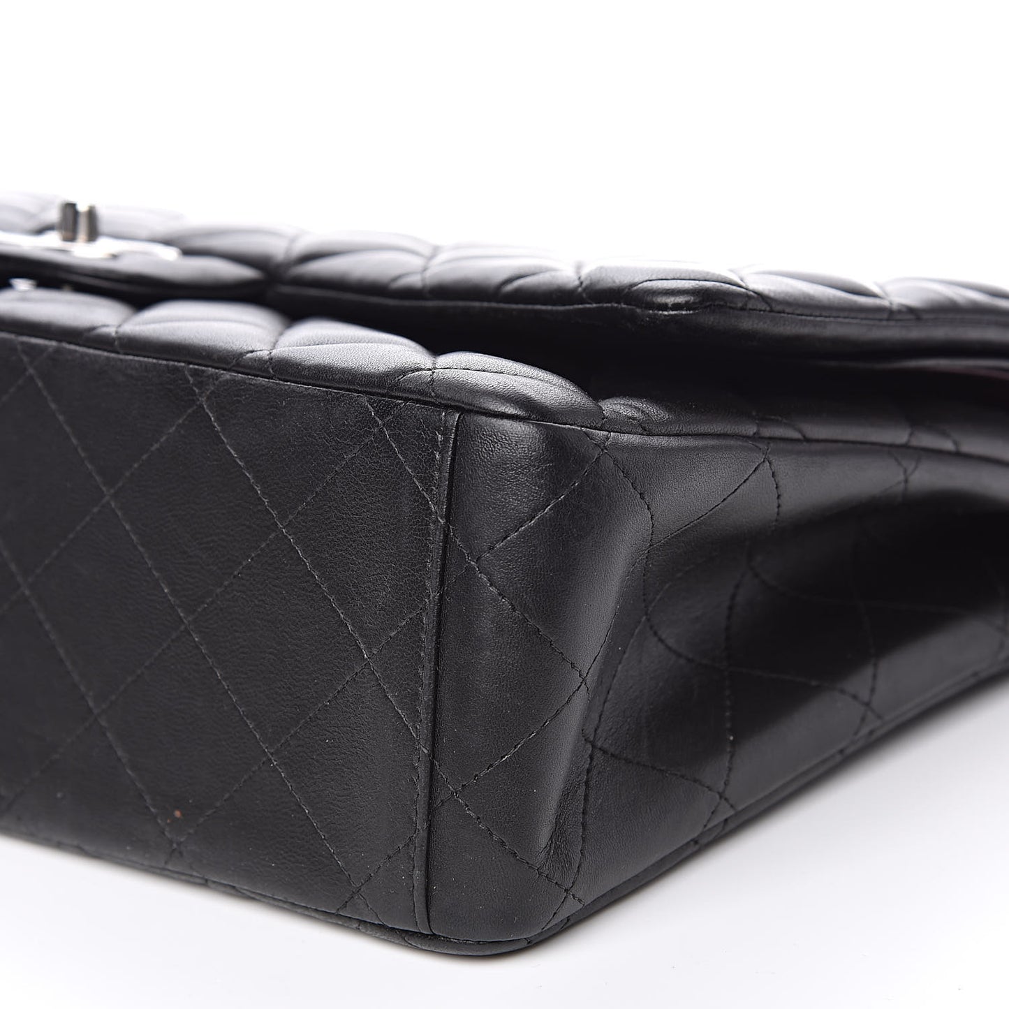 Lambskin Quilted Maxi Double Flap Black