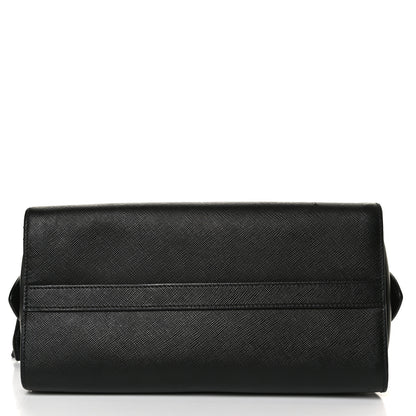 Prada Saffiano Soft Calfskin Double Handle Satchel Black 15 of 17