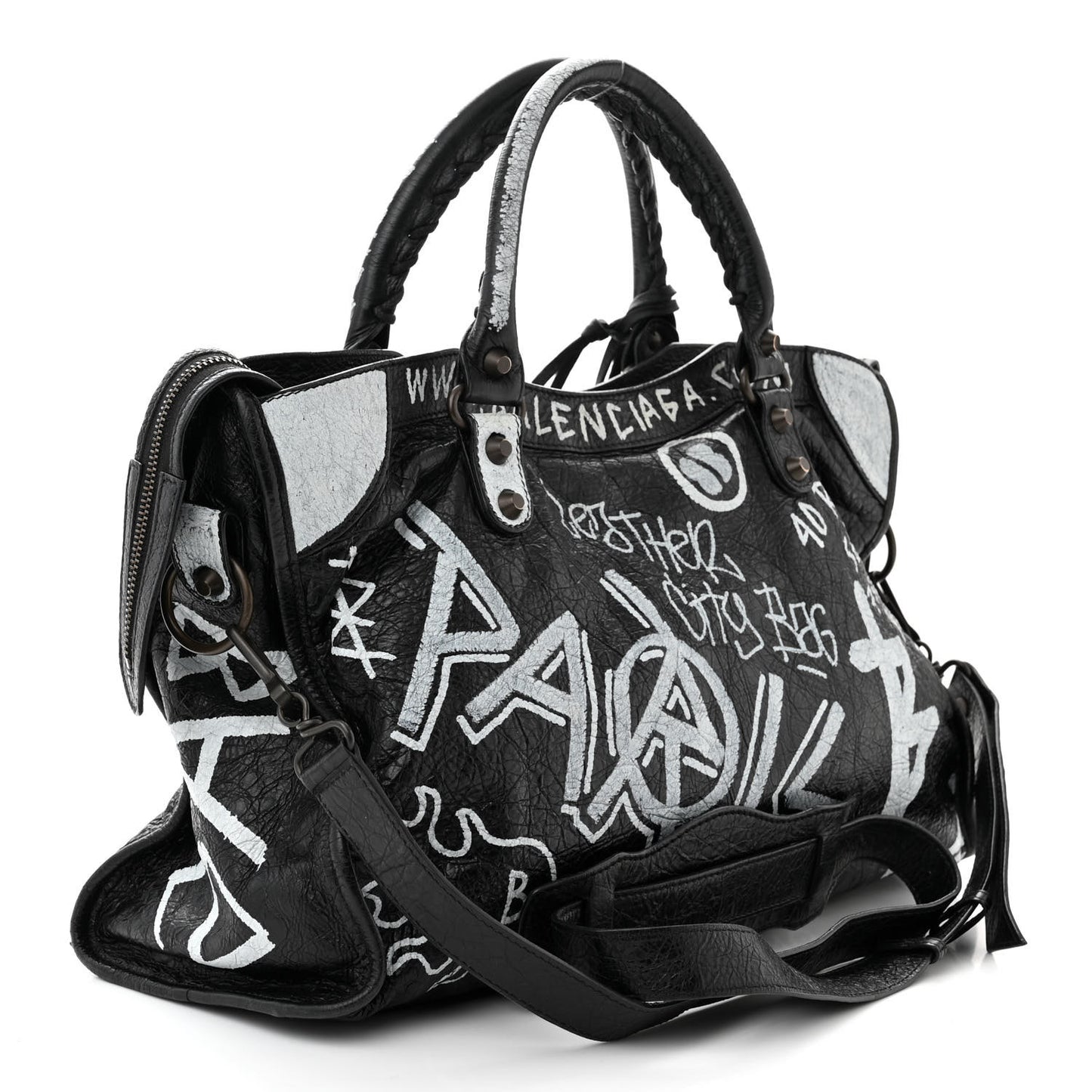 Agneau Arena Graffiti All Over Classic Hardware City Black White