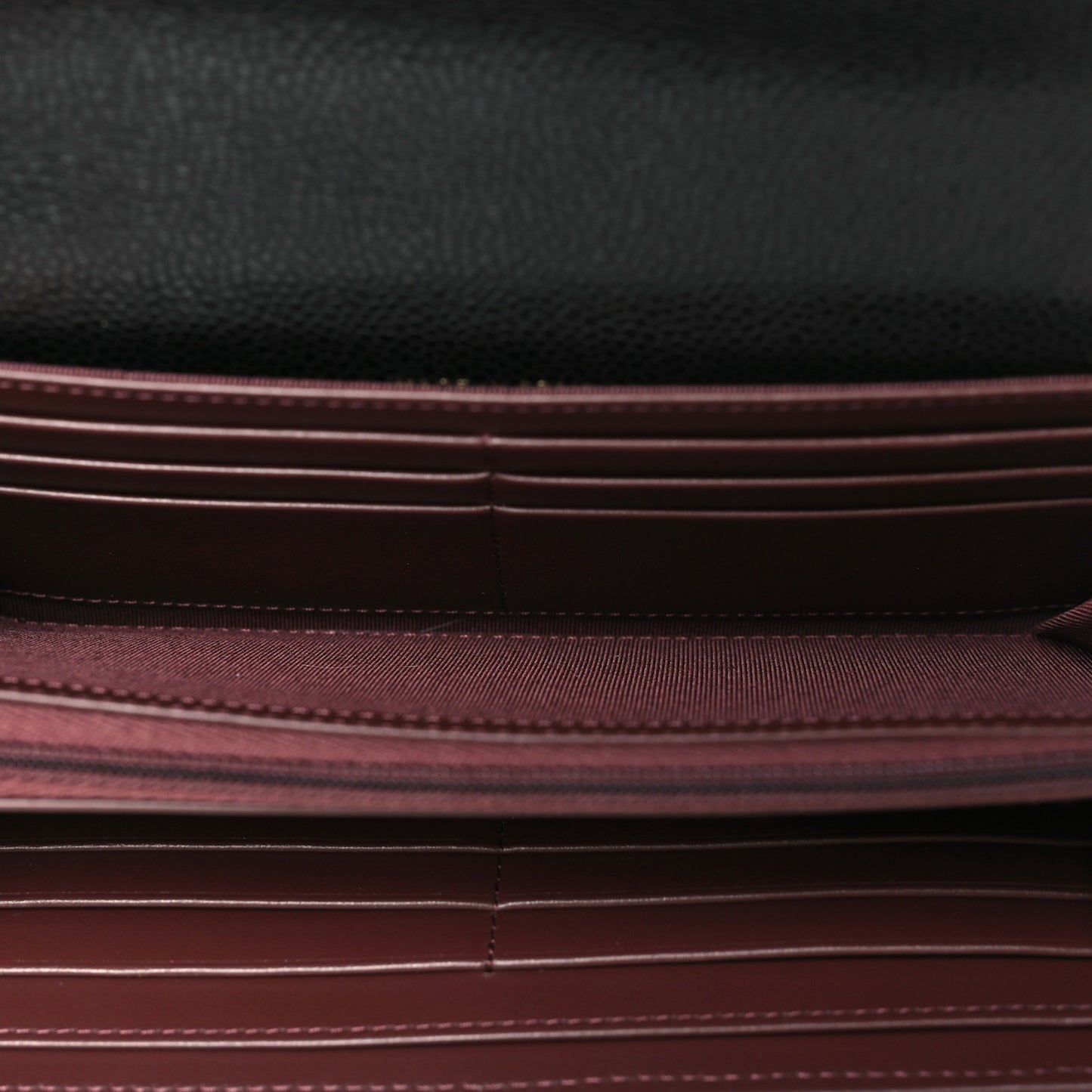 Caviar Quilted Large Gusset Flap Wallet Black